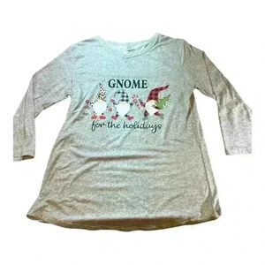 FASHION BY MIRABEAU Women’s Shirt Small  Gnome For The Holidays Christmas Top